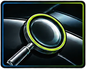 Magnifying glass over glossy paint, representing the paint assessment before a ceramic coating in Newport News
